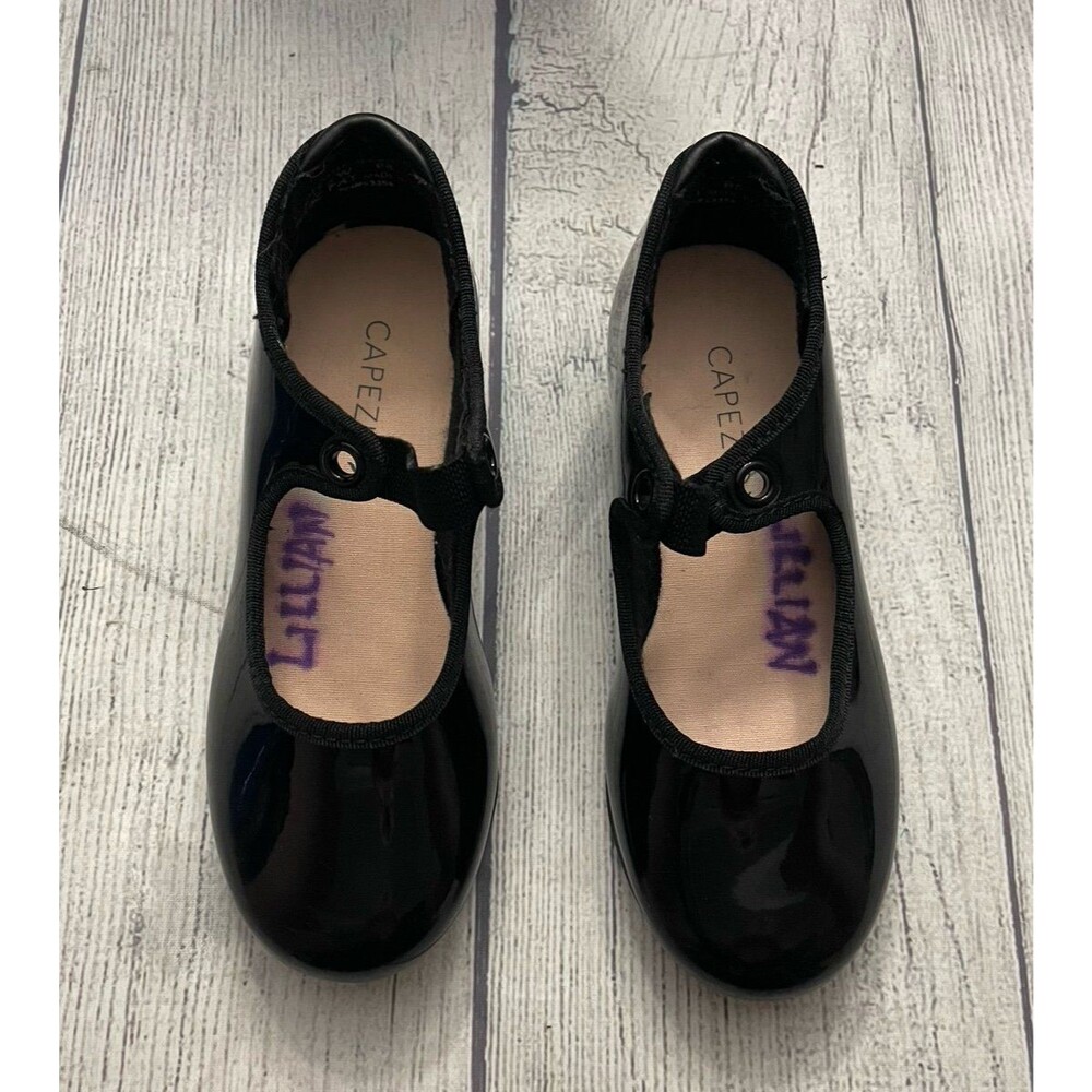 Black Capezio Little Girl Toddler Tap Dance Dancing Shoes, Size 9.5 Wide